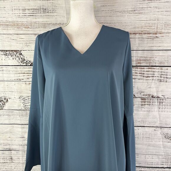 Sugar Lips Dress size Medium Shimmery Gray Knee Straight Boho Wedding Church - Picture 2 of 12